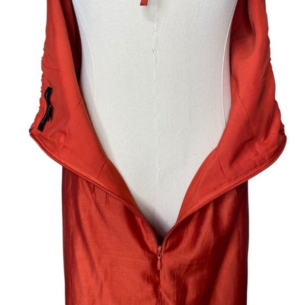 Banana Republic Halter Midi Dress Ruffle Neck Resort Wear Wedding Guest Orange 4 - Picture 5 of 6